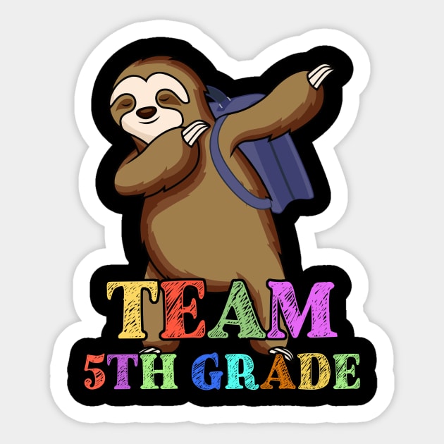Sloth Hello 5th Grade Teachers Kids Back to school Gifts Sticker by kateeleone97023